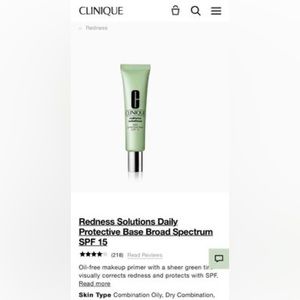 Clinique Redness Solutions Daily Protective Base Broad Spectrum SPF 15. 40ML.